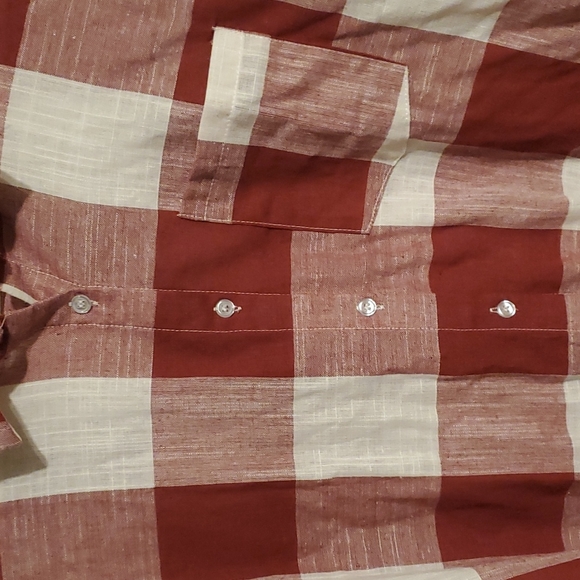 ZanZea women's XXXL (3X) red & white plaid button down collared shirt - Picture 3 of 6